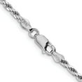 thumbnail image 4 of Sterling Silver Rhodium-Plated 2.5mm Diamond-Cut Rope Chain (28 X 2.5) Made In Italy qdc055r-28, 4 of 5