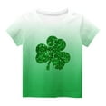 thumbnail image 4 of BLVB Kids St Patricks Day Shirt Boys Girls Shamrock Clover Graphic Tees Toddler Short Sleeve Crewneck T-Shirt Top, 4 of 5