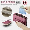 thumbnail image 6 of for Samsung Galaxy A14 5G Full Body Protection Wallet Folio Flip Case, Shoulder Strap & Wristlet Card Slots Zipper Pocket RFID Blocking Rugged Durable PU Leather Phone Case Cover, Winered, 6 of 10