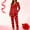 Red, variant on FDGIU Women's Soft Long Sleeve Pajama Set - 2 Piece Button Down Sleepwear with Pocketed Pants Loungewear S-2XL