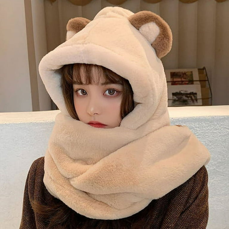 Sweet cute bear ears hat scarf glove♡ Amazon.com: Kawaii Cute Bear Ear Hat Scarf Glove Set Winter