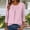 Pink, variant on Xdegoge Womens 3/4 Sleeve Tops and Blouses Casual Plaid Print Crewneck Pleated Tops Comfortable Fall Fashion Loose Daily Tees