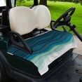 thumbnail image 2 of Golf Cart Seat Covers for 2 Seater,Teal Ocean Microfiber Cart Seat Towel Blanket,Coastal Sea Moire Waves Abstract Ombre Art Absorbent Breathable Non Slip Bench Seats Protector for Golf Course 51"x31", 2 of 9