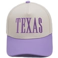 thumbnail image 2 of WGRFFH Texas Vintage Trucker Hat,Embroidered Snapback 5-Panel Baseball Hat for Men & Women Adult 2-Tone Cotton-Poly Blend Cap,Adjustable Fit,Curved Brim for Golf,Casual Wear Purple, 2 of 2