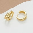 thumbnail image 6 of Eosunjian 1 Pair Women Huggie Earrings Rhinestone Smooth C-shaped Circle Polished Electroplated Ear Decoration Jewelry Prom Party Earrings Commute Short Ear Hooks Golden, 6 of 10