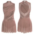 thumbnail image 1 of renvena Costume de Danse Lyrique Robe de Ballet Moderne Sans Manches avec Strass Contemporain Café L, 1 of 9