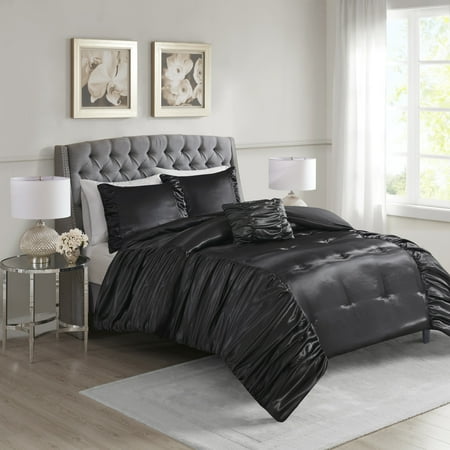Home Essence Serena 4 Piece Silky Satin Comforter Set Walmart Com