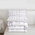 thumbnail image 5 of Erosebridal Purple Bowknots Full Size Comforter Sets For Girls,Dreamy Princess Bows Bedding Sets,Cartoon Stars Pattern, Reversible 3pcs, 5 of 7