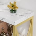thumbnail image 5 of Console Table with Storage Shelves, 55"L Modern Farmhouse Hallway Table Narrow Sofa Entryway Table for Living Room, Marble White, 5 of 8