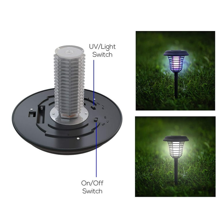 Solar Powered Light, Mosquito and Insect Bug Zapper-UV Radiation Outdoor Stake Landscape Fixture for Gardens, Pathways, and Patios Solar Powered Light, Mosquito and Insect Bug Zapper-UV Radiation Outdoor Stake Landscape Fixture for Gardens, Pathways, and Patios