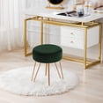 thumbnail image 5 of Duhome Velvet Makeup Vanity Stool with Gold Legs Round Ottoman Footstools Small Pouf Furry Stool Desk Stool for Teen Bedroom, Green, 5 of 8