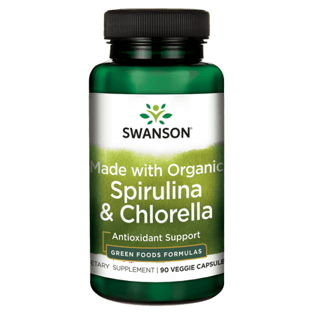 Swanson Made with Organic Spirulina & Chlorella 90 Veg Caps