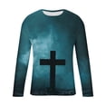 thumbnail image 5 of Styesk Chemises pour Hommes Col Rond Manches Longues Chandail Imprimé T-Shirt Blouse Tops, 5 of 5