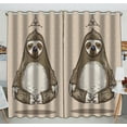 thumbnail image 1 of EREHome Cartoon Sloth Meditates Blackout Window Curtain Drapery Panels 52x84 inch two Piece, 1 of 1