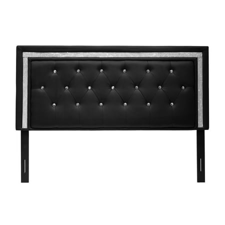 Best Master Furniture Tufted Vinyl Upholstered Headboard, Black (Best Cheap Bedroom Furniture)