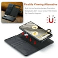 thumbnail image 4 of TECH CIRCLE for Google Pixel 8 Case, PU Leather Detachable Vintage Wallet Flip Magnetic Closure Drop Protective Slim Card Holder Phone Case Cover for Google Pixel 8 6.2" 2023, Black, 4 of 8