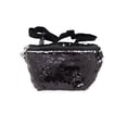 thumbnail image 2 of Women Black Silver Sequins Fanny Pack Belt Bum Bag Cross Body S M L, 2 of 19