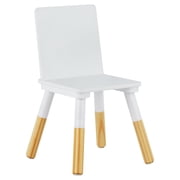 Mainstays Kids 3-Piece 2-in-1 Dry Erase and Chalkboard Activity Table and Chair Set with Storage for Sensory & Creative Play, White