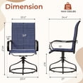 thumbnail image 3 of Pirecart Patio Swivel Chairs Set of 4, 360° Outdoor Dining Chairs with Steel Frame & Textilene Fabric, High Back Patio Dining Chairs with Ergonomic Armrest for Lawn, Garden, Deck, Dark Blue, 3 of 9