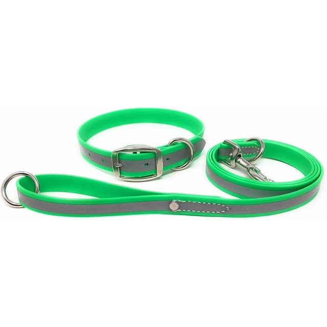 Heavy Duty Reflective Dog Collar \u Adjustable and with Durable Metal Buckle and Rings Odor chew Dog Collar for Small Medium and Large Dogs (Large Pink)