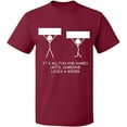 thumbnail image 2 of OXI T-Shirt - It's All Fun And Games, Basic Casual T-Shirt for Men's and Women Fleece T-Shirt Short Sleeve - Maroon 2X-Large, 2 of 3