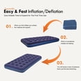 thumbnail image 6 of Honeydrill Twin Size Air Mattress Inflatable Bed, Blow Up Mattress Camping Sleeping Pad, 6 of 7
