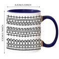 thumbnail image 3 of CHENMEI "Creative White Ceramic Coffee Mug with Black Pattern and Available In Seven Colors for Stylish Sipping Experience", 3 of 6