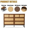 thumbnail image 3 of 6 Drawer Dresser for Bedroom, Modern Storage Cabinet with Drawer, Wide Chest of Drawers for Living Room, Walnut Color, 3 of 7