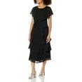 thumbnail image 2 of S.L.Fashions Robe à Manches Courtes Imprimée pour Femmes, Noire, 6P, 2 of 4
