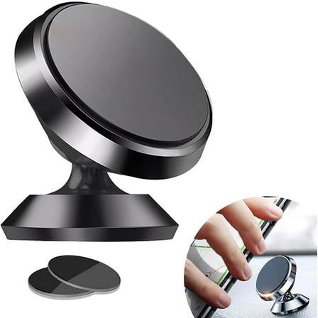 Magnetic Car Phone Holder Mount, Phone Holder for Car, Universal Dashboard Phone Mount for Car, 360 Degree Adjustable Head Cell Phone Holder Mount Compatible with iPhone, Samsung, Smartphones