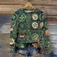 thumbnail image 1 of Xuyuer St. Patrick's Day Round Neck Sweatshirt for Women Lucky Shamrock Long Sleeve Shirt Ireland Gift Clover Print Fit Casual Pullover Fashion Loose Tops, 1 of 5