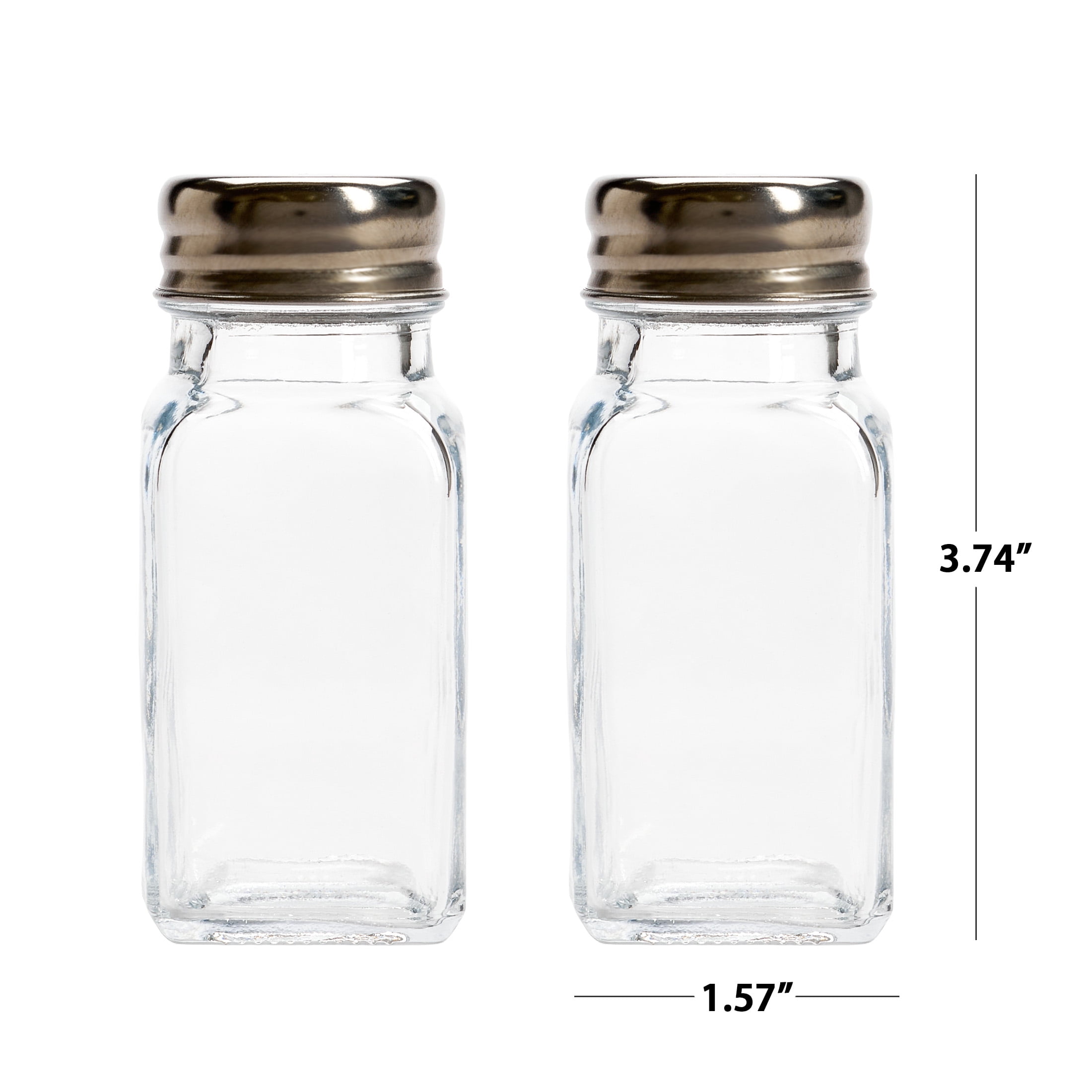 Mainstays Glass Salt & Pepper Shakers, 2-Piece Set, 3 oz