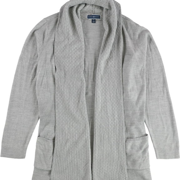 Karen Scott Womens Textured Cardigan Sweater, Grey, Plus Size, 1X