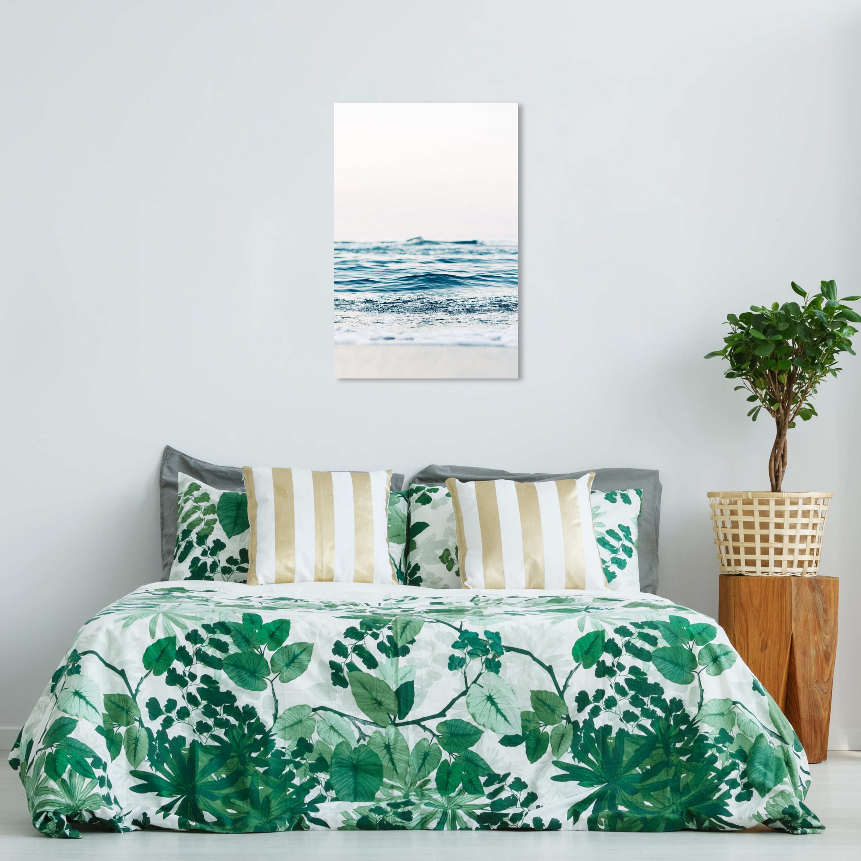 Wynwood Studio Canvas Mitad Sea Vertical Nautical and Coastal Coastal Wall Art Canvas Print Blue Teal 24x36