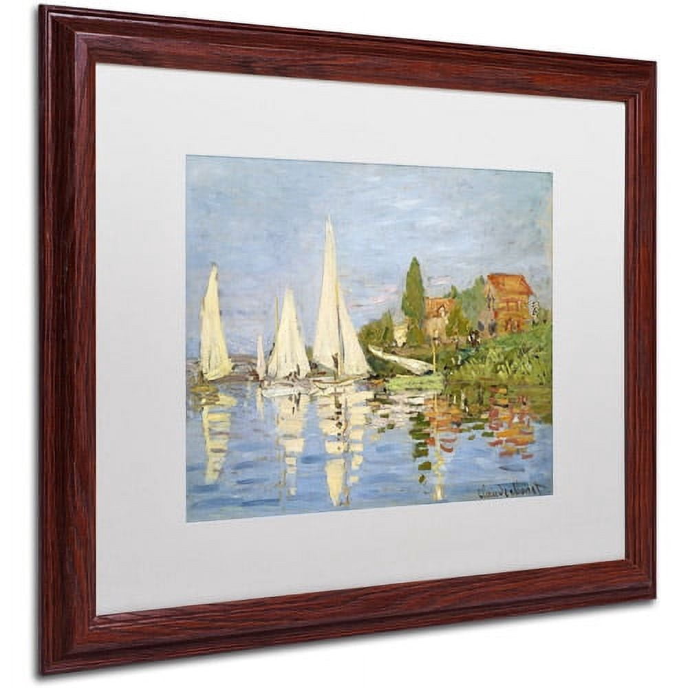 Trademark Fine Art "Regatta at Argenteuil" Matted Framed Canvas Art by Claude Monet