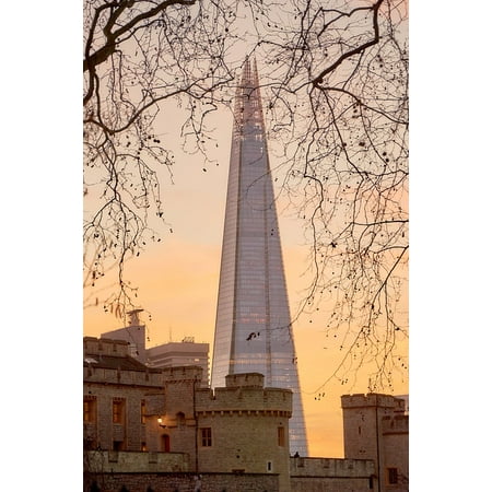Framed Art for Your Wall The Shard Places of Interest Sunset Tower of London 10x13 (Best Place For Sunset In London)