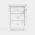 thumbnail image 2 of Onyx Marble Nightstand with 3 Drawers - White, 2 of 9