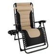 thumbnail image 7 of BELLEZE Oversized Zero Gravity Chair Set of 2, XL Padded Recliner Folding Adjustable Outdoor Patio Lounge Chair with Headrest, Cup Holder, Side Tray for Lawn, Camping, Backyard - Tan, 7 of 7