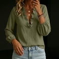 thumbnail image 5 of cocolona Ruffle V Neck Blouses for Women Long Sleeve Solid Color Shirts Fall Trendy Casual Vacation Outfits Tops, 5 of 5