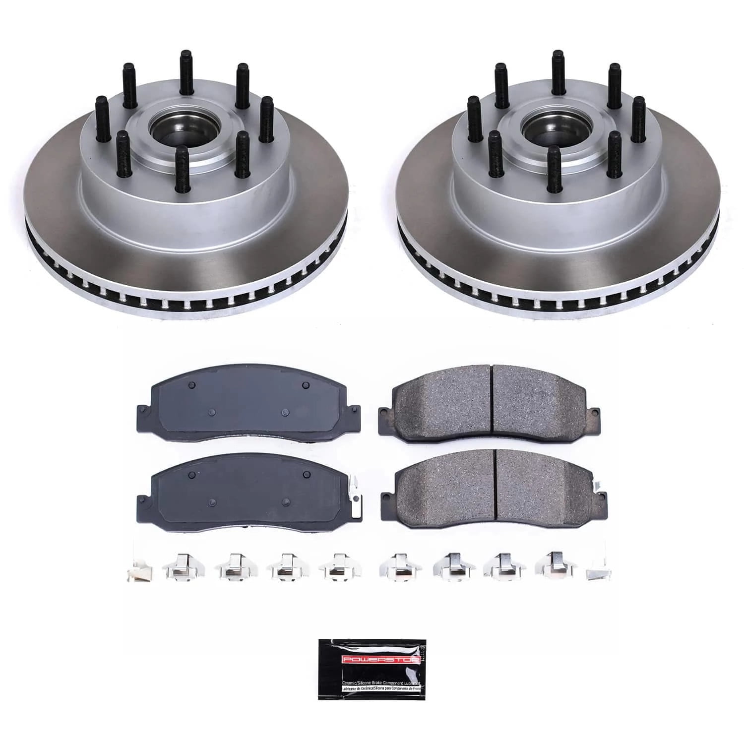 PowerStop Front Semi-Coated Rotor and Low-Dust Ceramic Brake Pad Kit SC5588