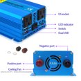 Yinleader Pure Sine Wave 500W 12V Continuous 1000W Surge Power Inverter with Dual USB Ports