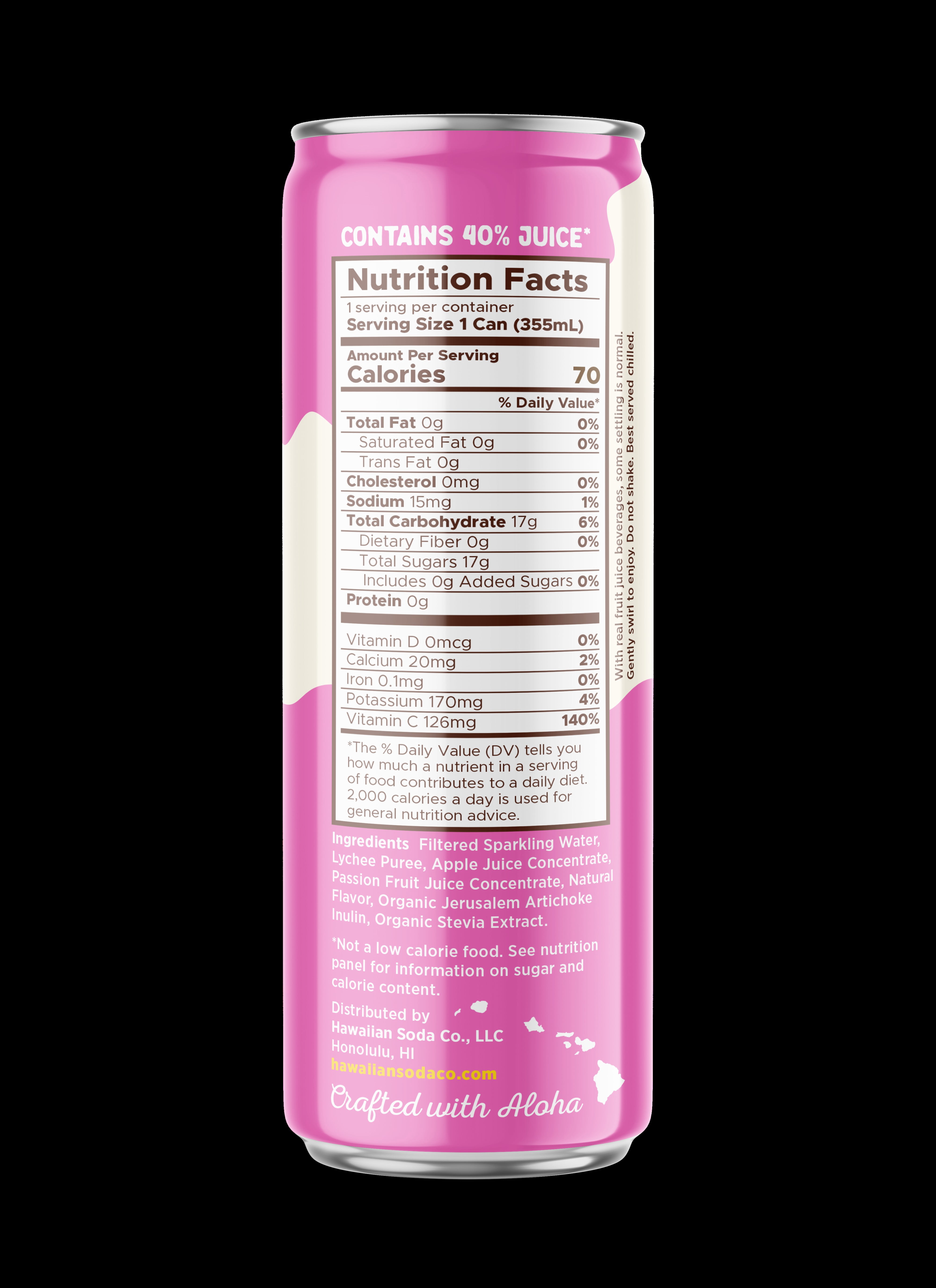 Hawaiian Soda Lilikoi Lychee, 12 fl oz