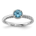 thumbnail image 2 of Auriga Fine Jewelry 925 Sterling Silver Blue Topaz Ring for Women Size 5, 2 of 6