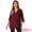 Burgundy, variant on DARING DIVA Women's Chiffon Flowy Mesh Shirt Loose Work Tunic Blouse Top Black XS