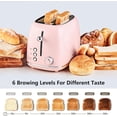 thumbnail image 2 of 2 Slice Toaster Retro Stainless Steel with Bagel, Cancel, and Defrost Functions, 6 Bread Shade Settings, Extra Wide Slots and Removable Crumb Tray, Cream, 2 of 10
