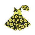 thumbnail image 1 of 2 Pecs Girls Dress Sun Hat Bow Tie Yellow Summer Beach Kids Clothing 7-8, 1 of 6