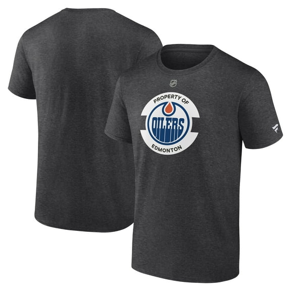 Men's Fanatics Heather Charcoal Edmonton Oilers Authentic Pro Core Secondary T-Shirt