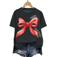 thumbnail image 4 of larppty Women Casual Christmas Shirts: Short Sleeve Tunic Tops - Womens Crew Neck Tee Tshirt Blouses (Dark Gray, 3XL), 4 of 6