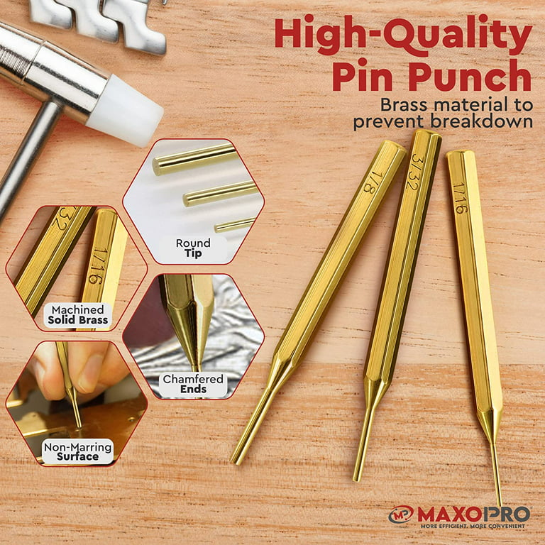 SE Punch Set, Brass 8pc 1/16 - 5/16 - Hand Tool Pin Punches 
