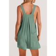 thumbnail image 4 of Women Sleeveless Casual Jumpsuits Wide Leg Short Overalls Loose Adjustable Bib Rompers with Pockets, 4 of 6